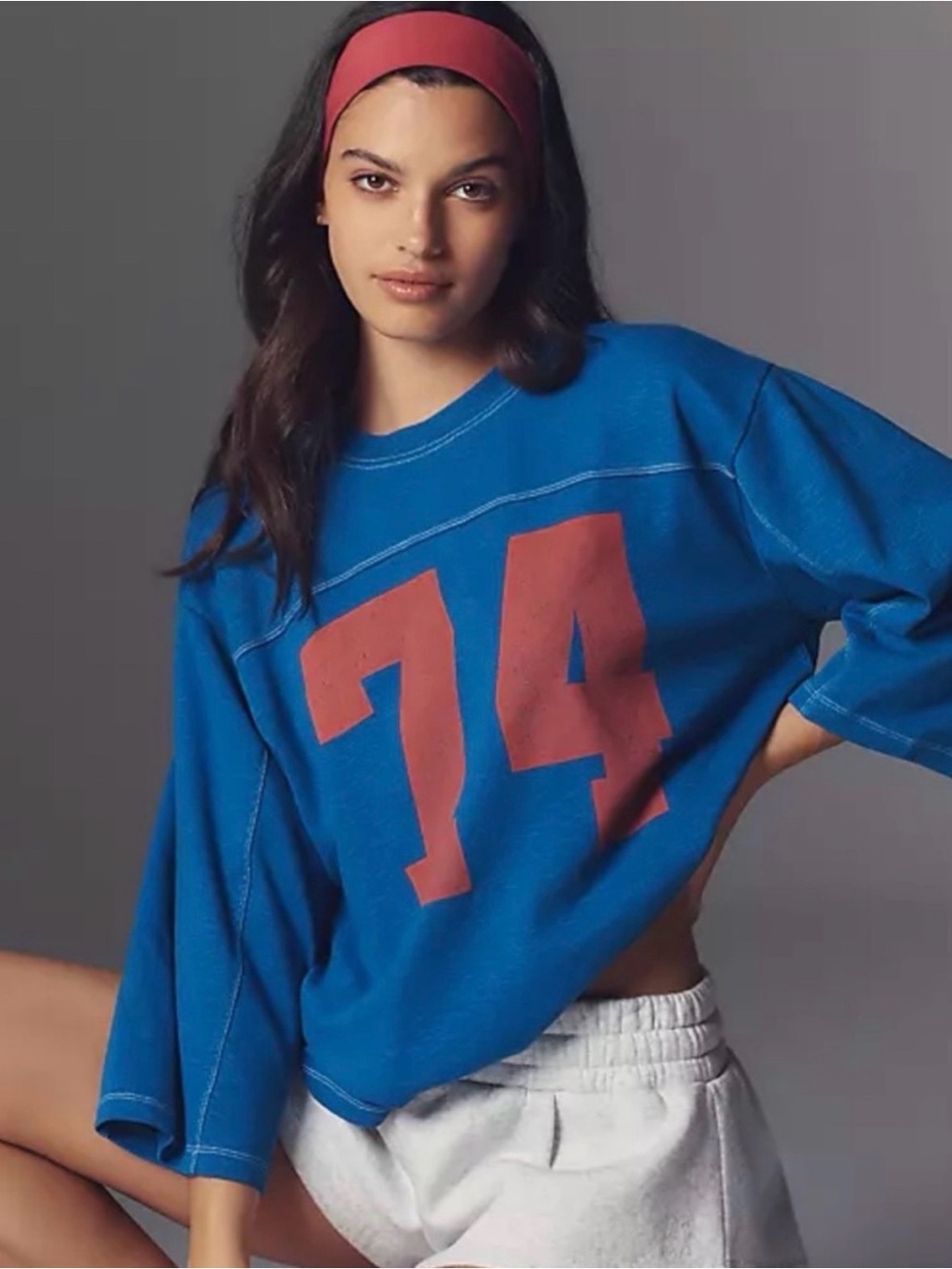 Anthropologie 3/4 Sleeve Varsity Tee by Pilcro